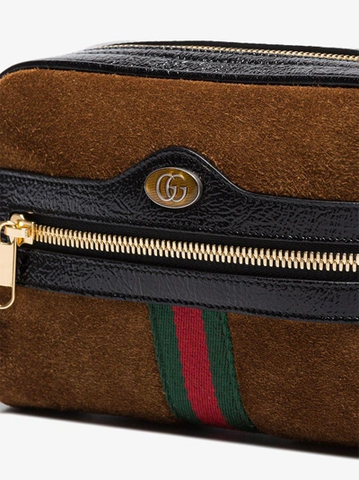 Shop Gucci Brown Ophidia Small Suede Belt Bag