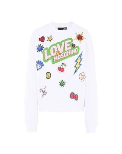 Shop Love Moschino Sweatshirts In White