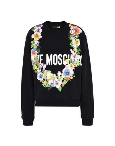 Shop Love Moschino Sweatshirts In Black