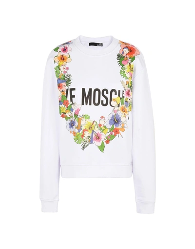 Shop Love Moschino Sweatshirts In White