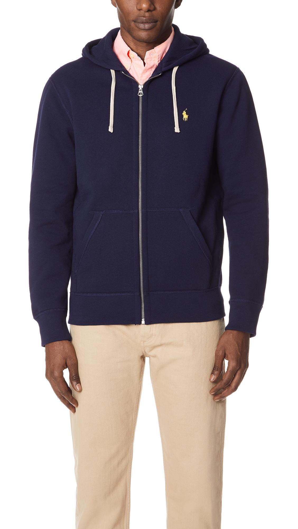 ralph lauren navy zip hoodie