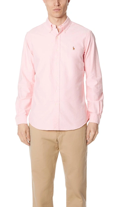 Shop Polo Ralph Lauren Standard Fit Oxford Sport Shirt In Pink