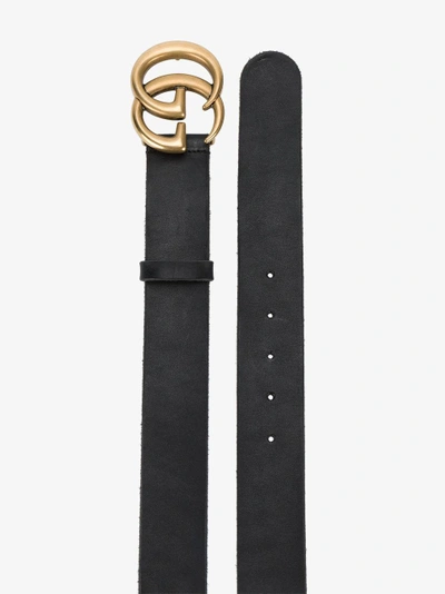 Shop Gucci 'double G' Belt In Black