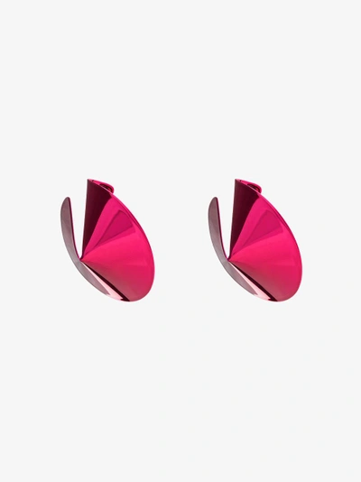 Shop Gaviria Jewellery Gaviria Pink Fortune Cookie Earrings In Pink/purple