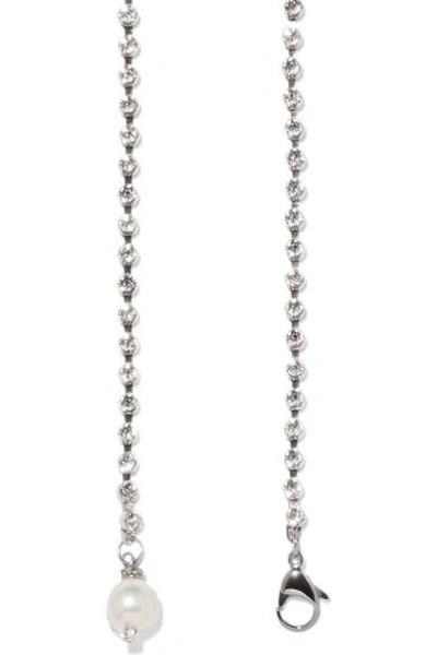 Shop Magda Butrym Rhodium-plated, Swarovski Crystal And Pearl Belt In Silver