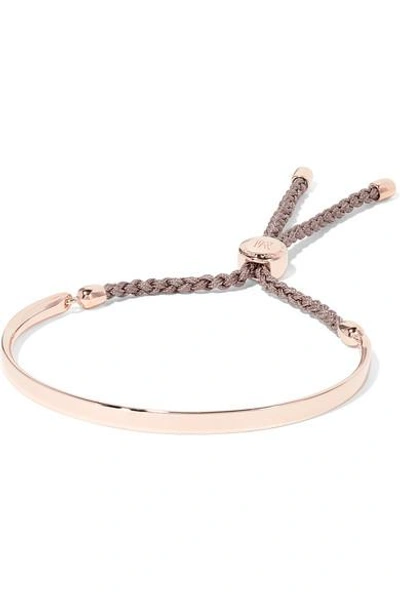 Shop Monica Vinader Fiji Rose Gold Vermeil And Woven Bracelet