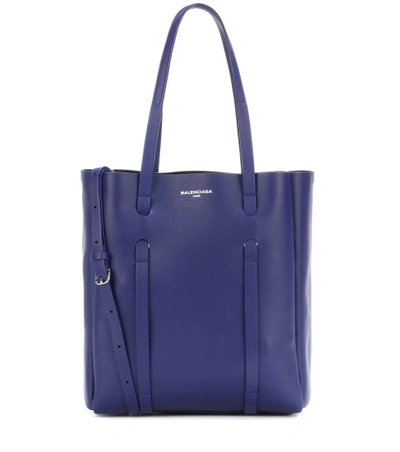 Shop Balenciaga Everyday Xs Leather Tote In Blue