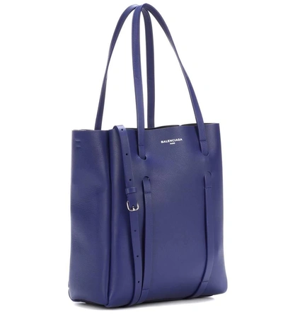 Shop Balenciaga Everyday Xs Leather Tote In Blue