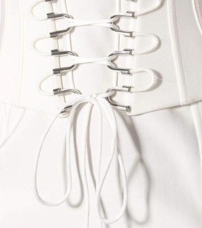 Shop Mugler Stretch-jersey Corset Dress In White