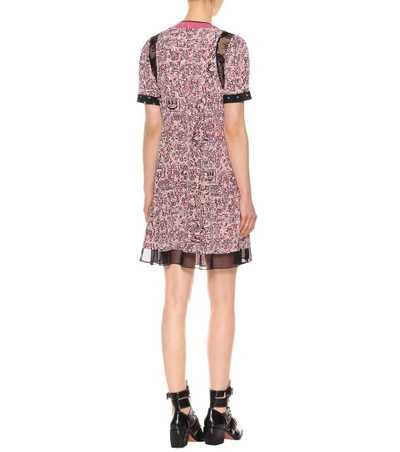 Shop Coach X Keith Haring Printed Silk Dress In Pink
