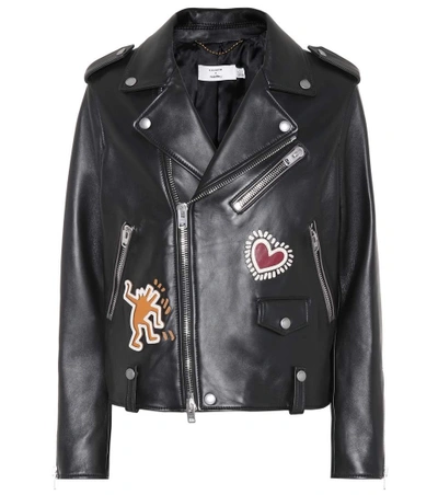 Shop Coach X Keith Haring Leather Jacket