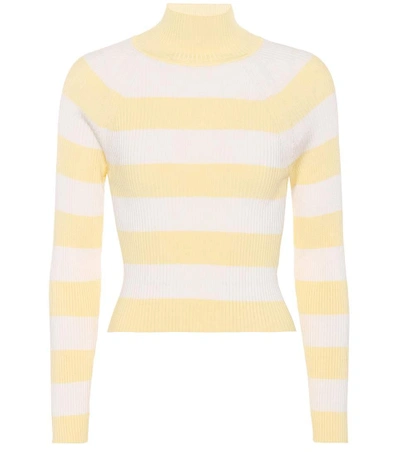 Shop Zimmermann Whitewave Striped Ribbed Top In Yellow