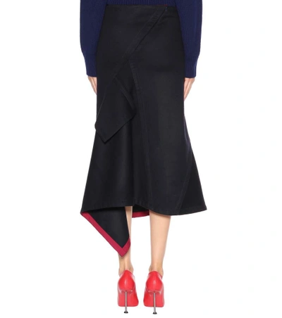 Shop Victoria Beckham Wool Midi Skirt In Blue