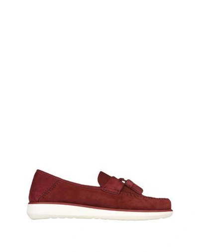 Shop Giorgio Armani Loafers In Maroon