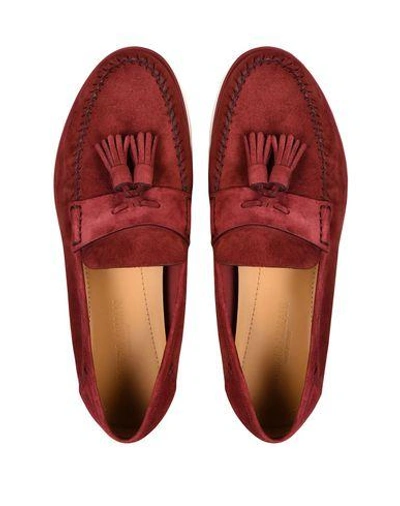 Shop Giorgio Armani Loafers In Maroon