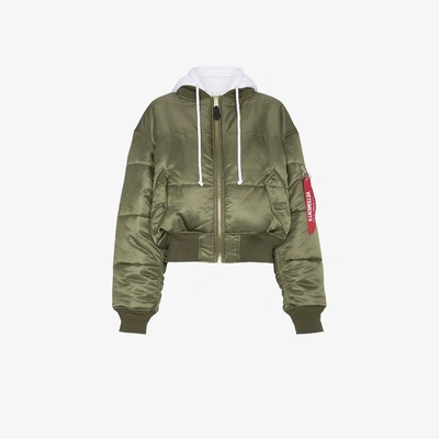 Shop Vetements X Alpha Industries Quilted Reversible Bomber Jacket In Green