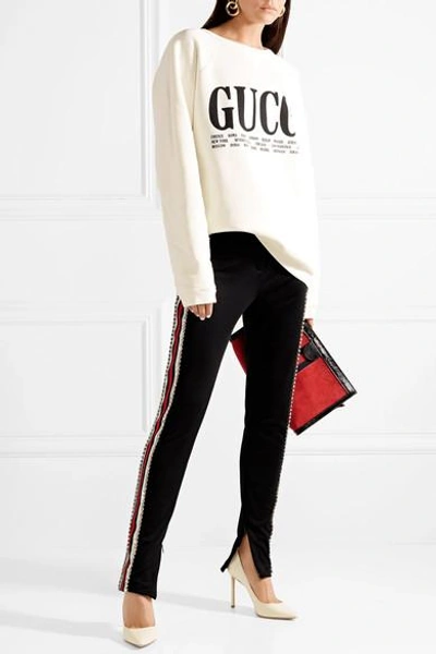 Shop Gucci Oversized Printed Cotton-terry Sweatshirt