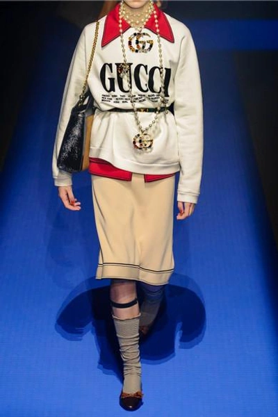 Shop Gucci Oversized Printed Cotton-terry Sweatshirt