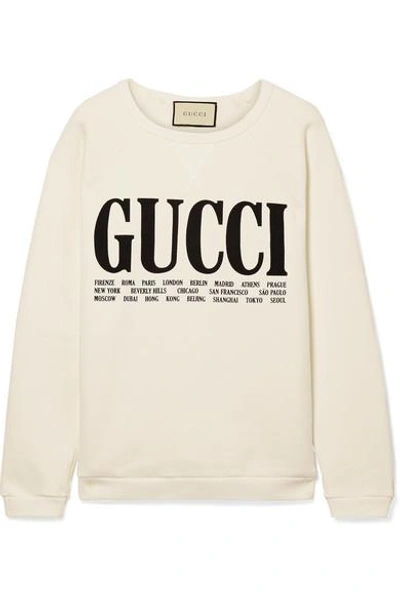 Shop Gucci Oversized Printed Cotton-terry Sweatshirt