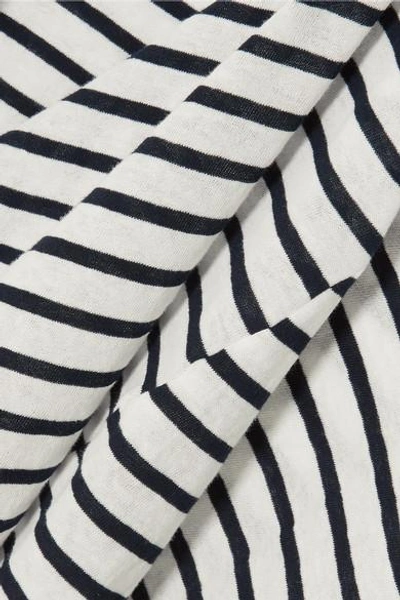 Shop Bassike Striped Organic Cotton Top In Navy