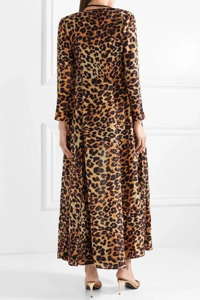 Shop We Are Leone Leopard-print Silk Crepe De Chine Robe In Leopard Print