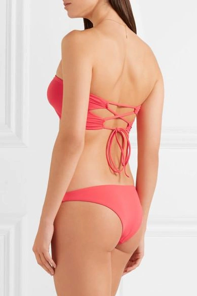 Shop Broochini Antibes Bandeau Bikini Top In Crimson
