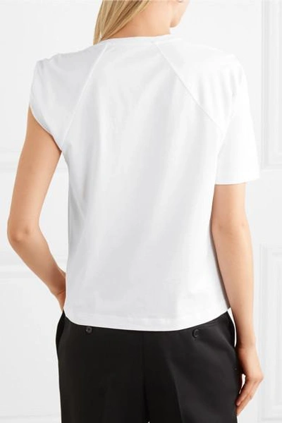 Shop Dion Lee Twist-front Cotton-jersey T-shirt In White