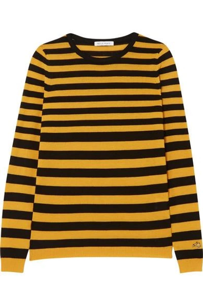 Shop Bella Freud Skinny Minnie Striped Wool And Cashmere-blend Sweater