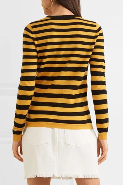 Shop Bella Freud Skinny Minnie Striped Wool And Cashmere-blend Sweater
