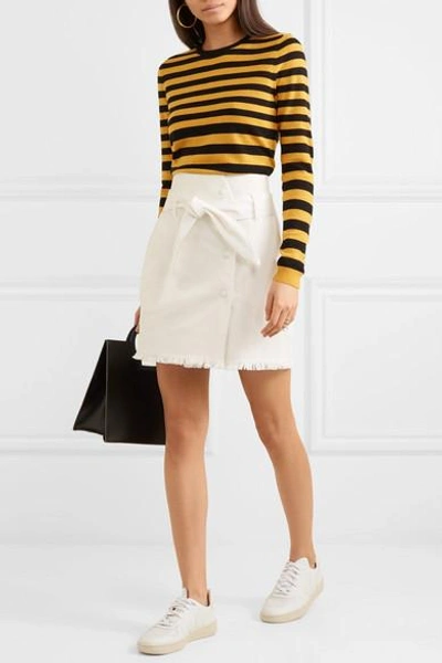 Shop Bella Freud Skinny Minnie Striped Wool And Cashmere-blend Sweater