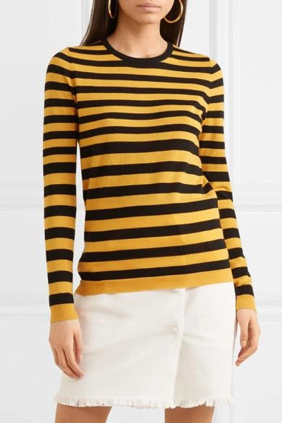 Shop Bella Freud Skinny Minnie Striped Wool And Cashmere-blend Sweater