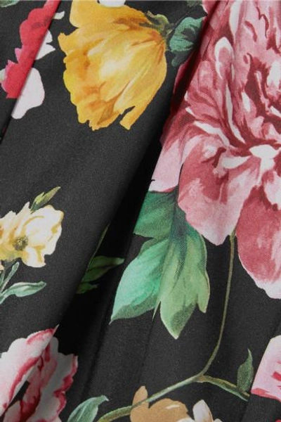 Shop Dolce & Gabbana Floral-print Halterneck Bikini Top In Black