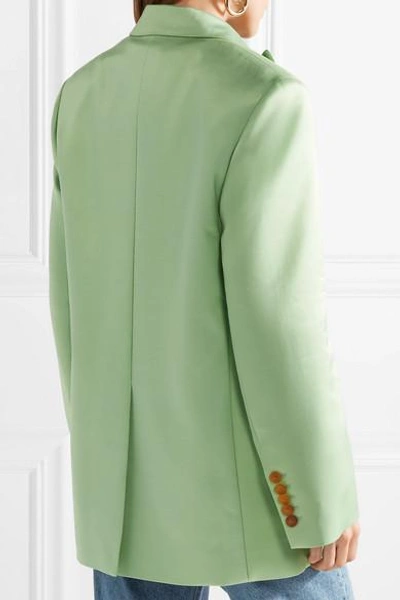 Shop Acne Studios Jaria Oversized Satin-twill Blazer In Light Green