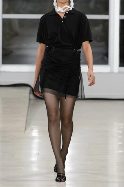 Shop Y/project Twisted Tulle And Satin Mini Skirt In Black