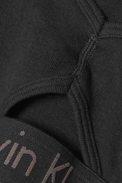 Shop Calvin Klein Underwear Cutout Stretch-cotton Soft-cup Bra In Black