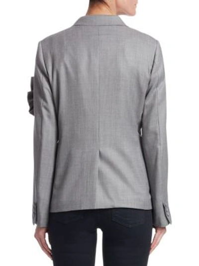 Shop Comme Des Garçons Wool Double Breasted Blazer In Grey