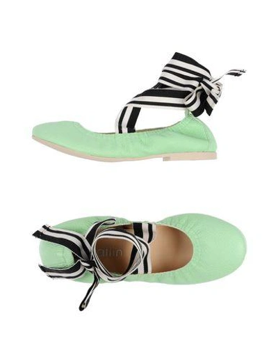 Shop Ballin Ballet Flats In Light Green