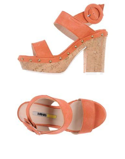 Shop Manas Sandals In Coral