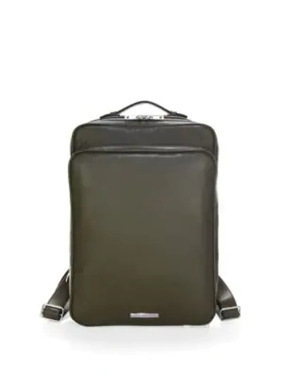 Shop Skits Cambridge Pebble Grain Leather Tech Backpack In Olive
