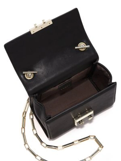 Shop Luana Italy Anais Mini Leather Chain Crossbody Bag In Black