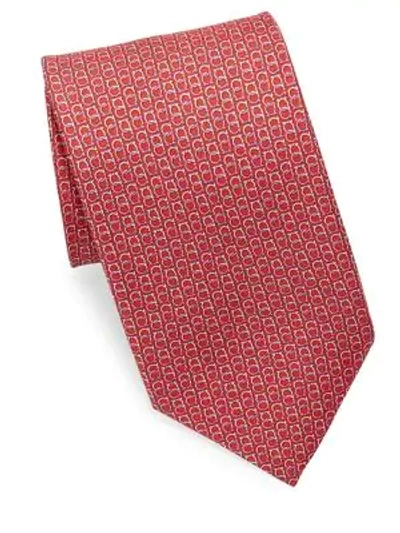 Shop Ferragamo Silk Gancini Tie In Red