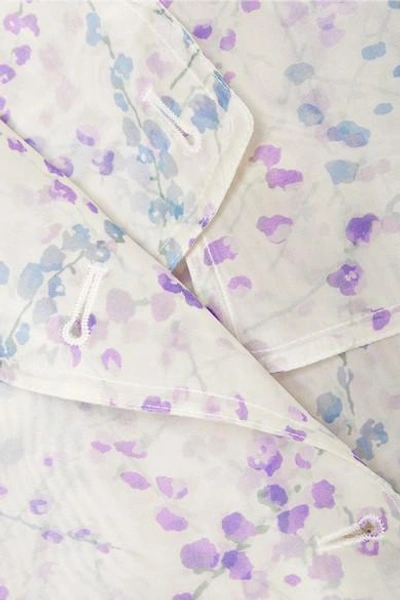 Shop Max Mara Floral-print Silk-organza Trench Coat In White