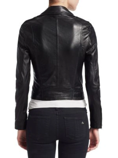 Shop Lamarque Donna Rock Patch Moto Jacket In Black