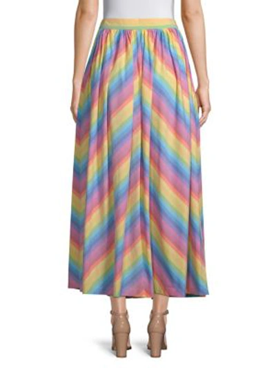 Shop Mds Stripes Button-front Skirt In Multi