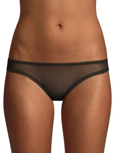 Shop On Gossamer Solid Mesh Bikini Panties In Black