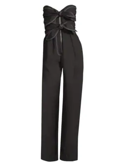 Shop Derek Lam Knot-detail Strapless Jumpsuit In Black