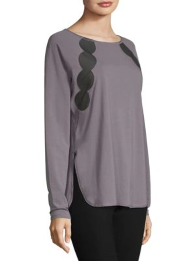 Shop Nancy Rose Performance Fitz Cotton Pullover In Steel Grey