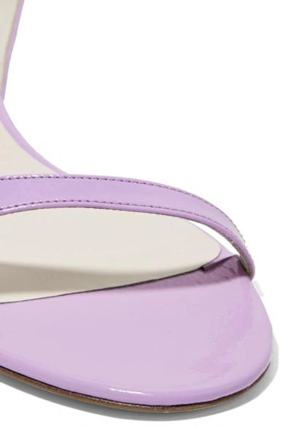 Shop Tibi Scott Crinkled Patent-leather Sandals In Lavender