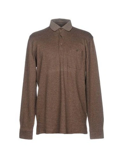 Shop Ermenegildo Zegna Polo Shirts In Brown