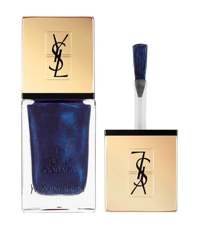 Shop Saint Laurent La Laque Couture 17 Bleu Cobalt